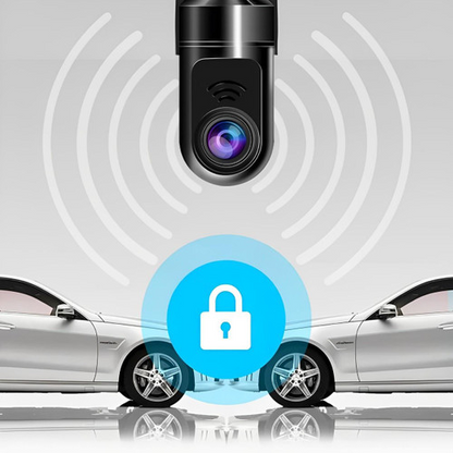 "Elegante dashcam auto con ADAS e controllo vocale, design compatto per monitoraggio di guida e parcheggio, nero lucido."