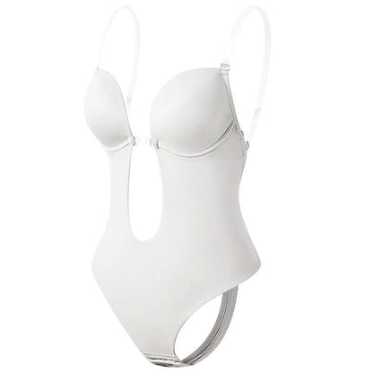 "Elegante lingerie nera in pizzo, con dettagli floreali e design senza schienale, per un look seducente e raffinato."