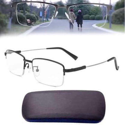 "Eleganti occhiali da sole progressivi unisex con lenti colorate e montatura moderna, protezione UV e tecnologia avanzata."