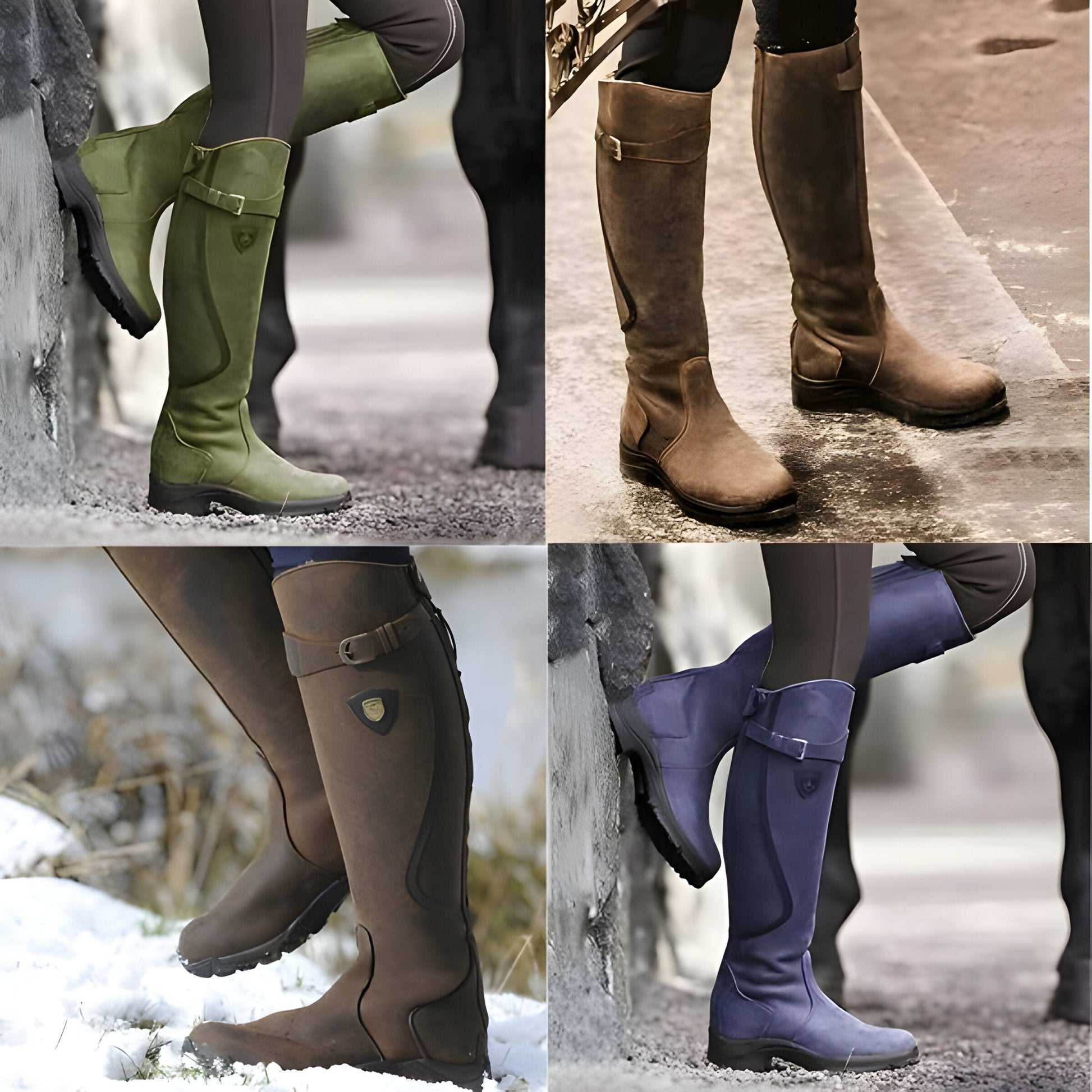 "Eleganti stivali donna in pelle impermeabili marroni, design sofisticato con suola antiscivolo, perfetti per giornate piovos