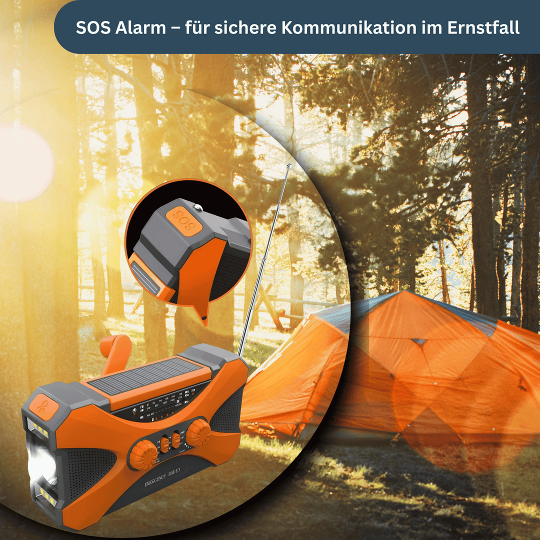 Durable hand crank radio and solar charger, essential outdoor gear for any survival kit or emergency