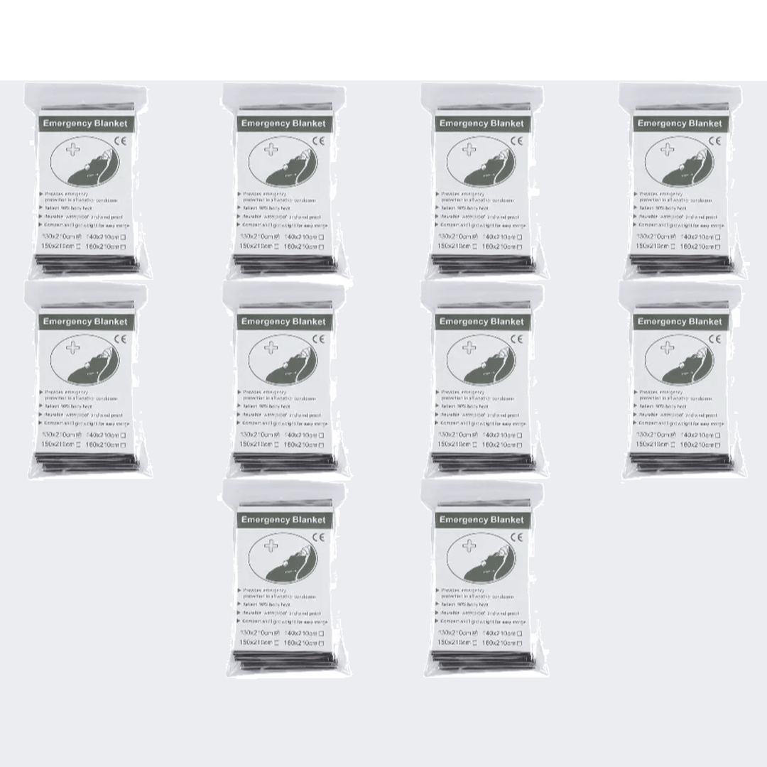 Emergency survival mylar thermal blankets, 10 pack for outdoor and disaster preparedness