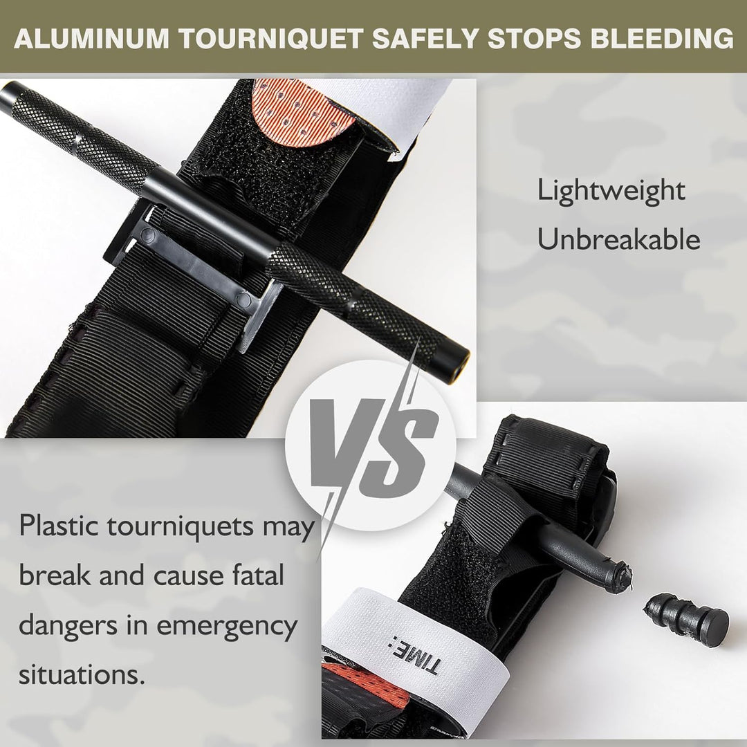 Rapid application tourniquet for severe bleeding, adult size, medical emergency supply.