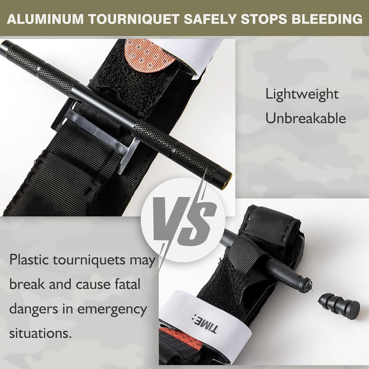 Rapid application tourniquet for severe bleeding, adult size, medical emergency supply.