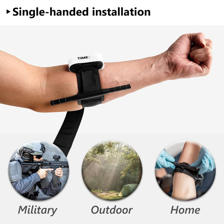 First aid tourniquet kit for effective hemorrhage control, durable medical device.