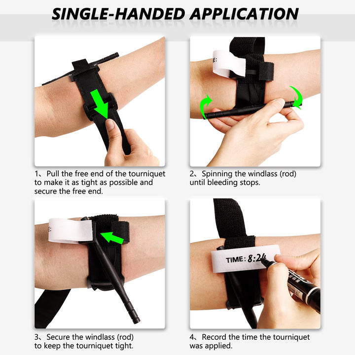 Survival tourniquet for rapid wound care, combat-ready medical equipment, tactical gear.