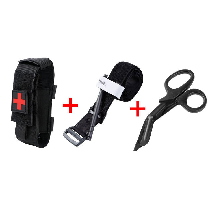 High-performance emergency tourniquet, quick apply, adult first aid and trauma care.