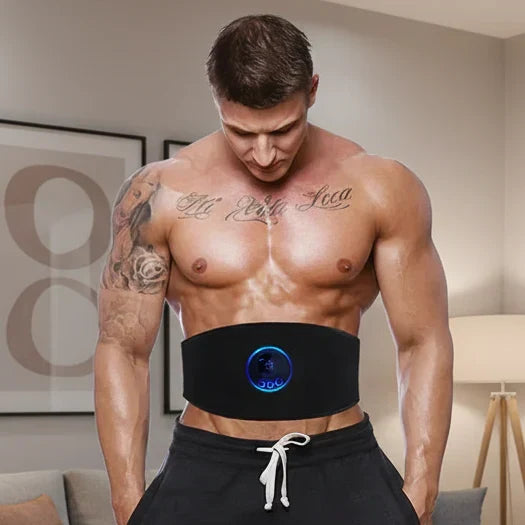 EMS Abdominal Muscle Stimulator for effective core training & electric abs workout. Portable fitness device for home gym.