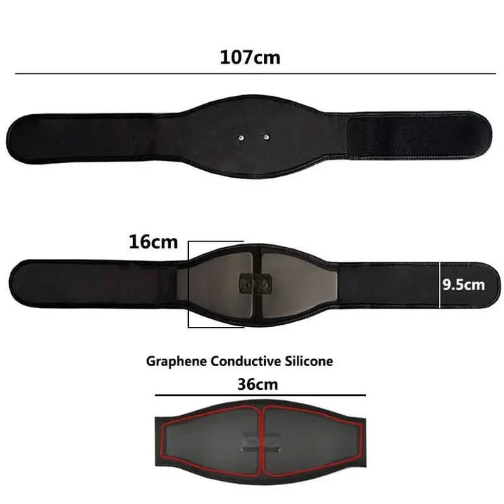 Electric abs muscle stimulator for core strength training. EMS abdominal toner device for effective home fitness workouts.