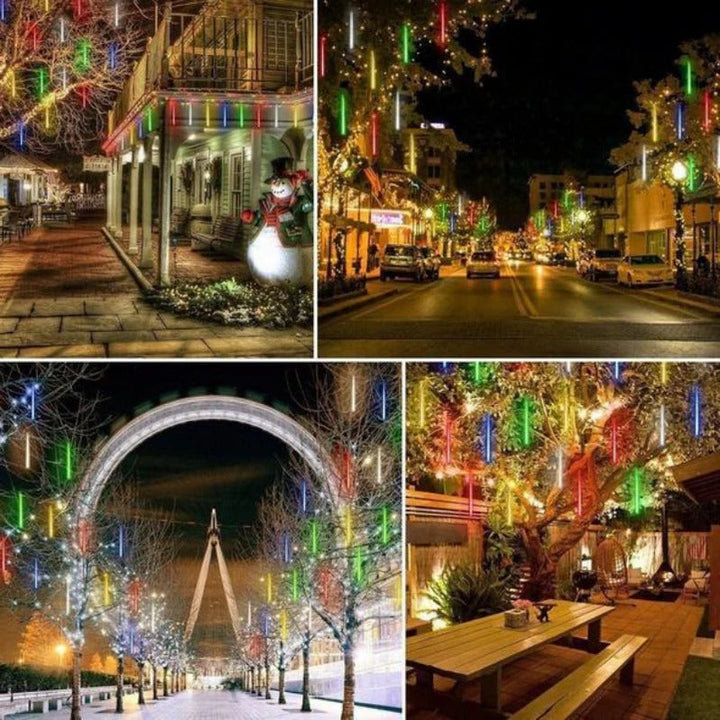 Energy-efficient LED snowfall projector for year-round ambient lighting & dazzling winter holiday decor.