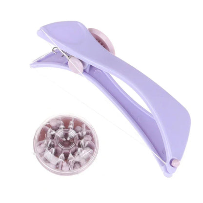 Epilatore facciale portatile, filo a molla, leggero e compatto, rimozione peli viso delicata, design ergonomico.