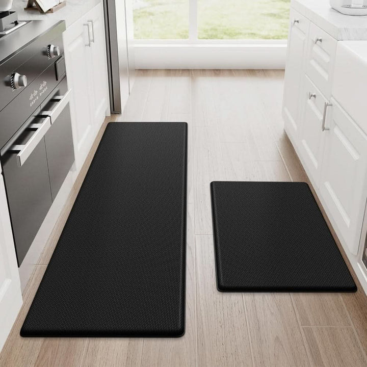 Durable ergonomic kitchen mat offers anti-fatigue standing comfort, non-slip grip, and easy cleaning for home use.