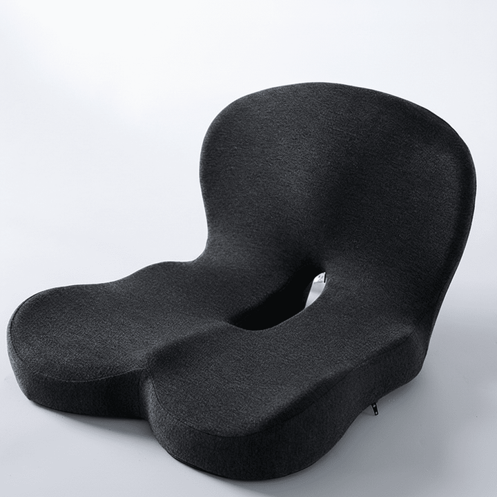 Versatile memory foam seat cushion offering ergonomic support, back pain relief & posture enhancement.