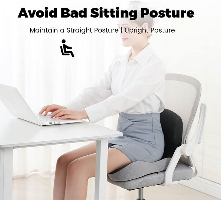 Unisex memory foam seat cushion for office chairs. Provides ergonomic back support & pain relief.