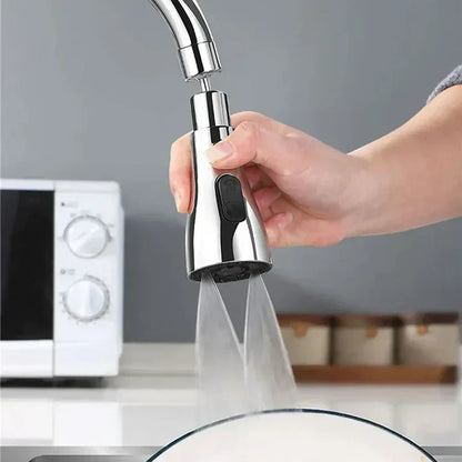 "Estensione rubinetto rotante 360°, cromata, eleganza e versatilità per la cucina, flusso d'acqua regolabile, facile installa