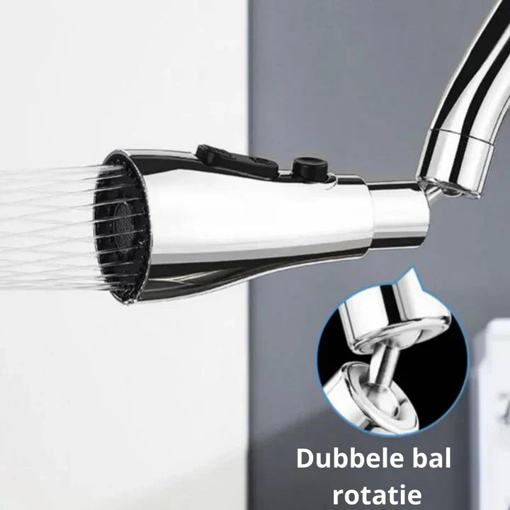"Estensione rubinetto rotante 360°, cromata, eleganza e versatilità per la cucina, flusso d'acqua regolabile, facile installa