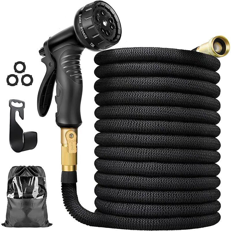 Expandable garden hose, kink-free, lightweight, and durable for easy outdoor watering & yard care.