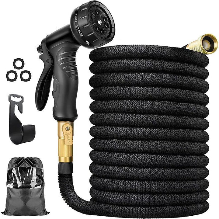 Expandable garden hose, kink-free, lightweight, and durable for easy outdoor watering & yard care.