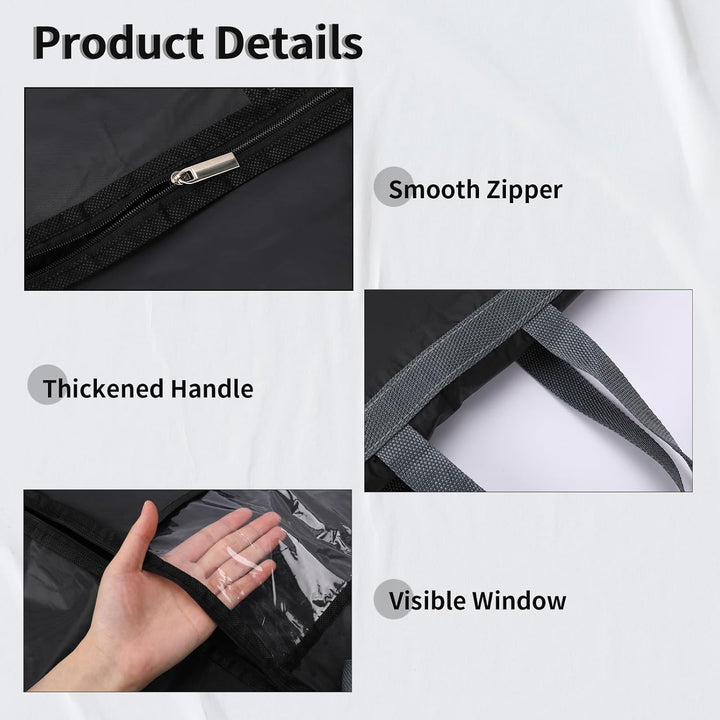 Breathable garment storage cover & dress bag (2-pack) protects long garments from dust, moths & wrinkles.