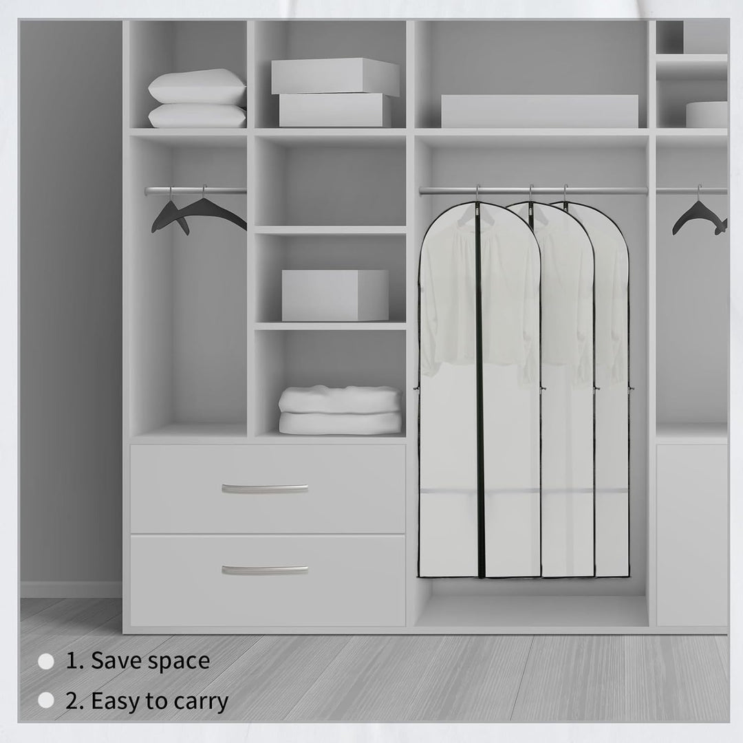 Set of 2 extra-long garment storage bags for preserving coats, formal dresses & long gowns in your closet.