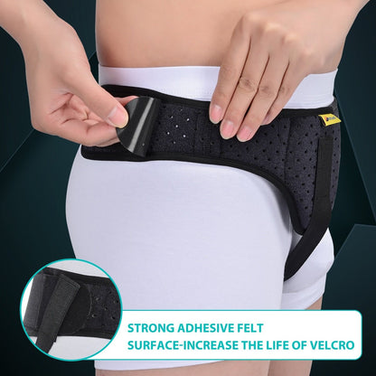 Fascia supporto inguinale regolabile unisex, con cuscinetto di compressione per comfort e sollievo ernia discreto sotto i ves
