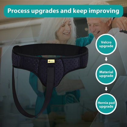 Fascia supporto inguinale regolabile unisex, con cuscinetto di compressione per comfort e sollievo ernia discreto sotto i ves