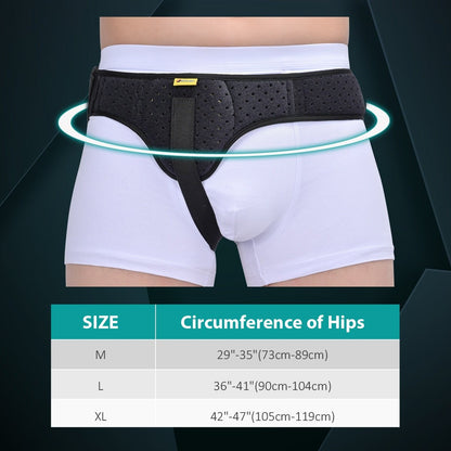 Fascia supporto inguinale regolabile unisex, con cuscinetto di compressione per comfort e sollievo ernia discreto sotto i ves