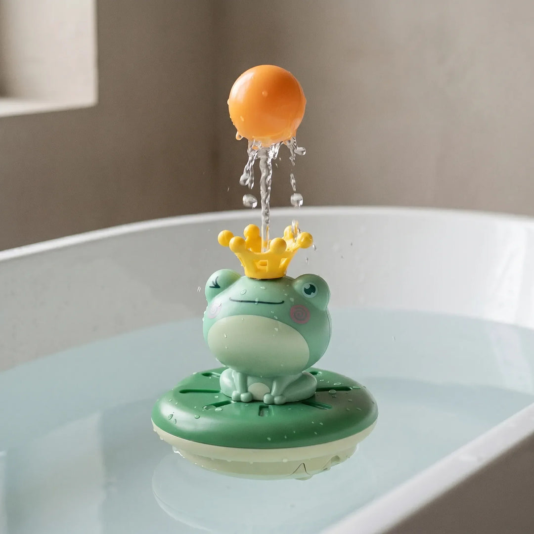 Floating water sprinkler bath toy for kids, bringing interactive splashy fun and sensory play to bath time.