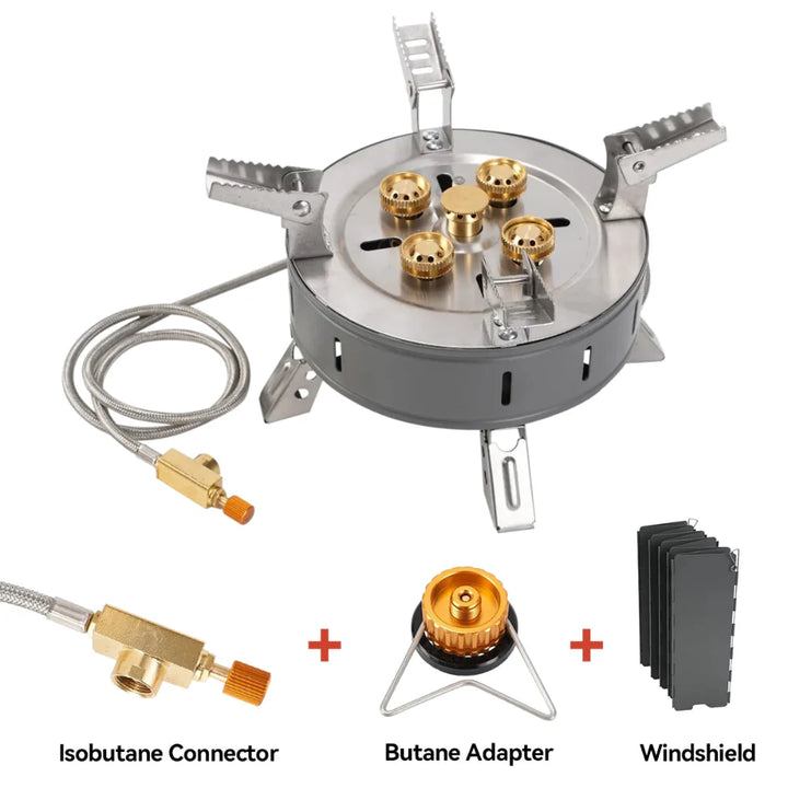Efficient high power camping stove, built for outdoor adventures and gourmet camp meals.