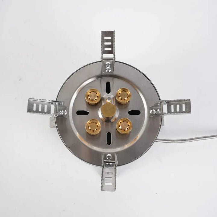 Foldable camp stove, lightweight and compact, excellent for backpacking and easy storage.