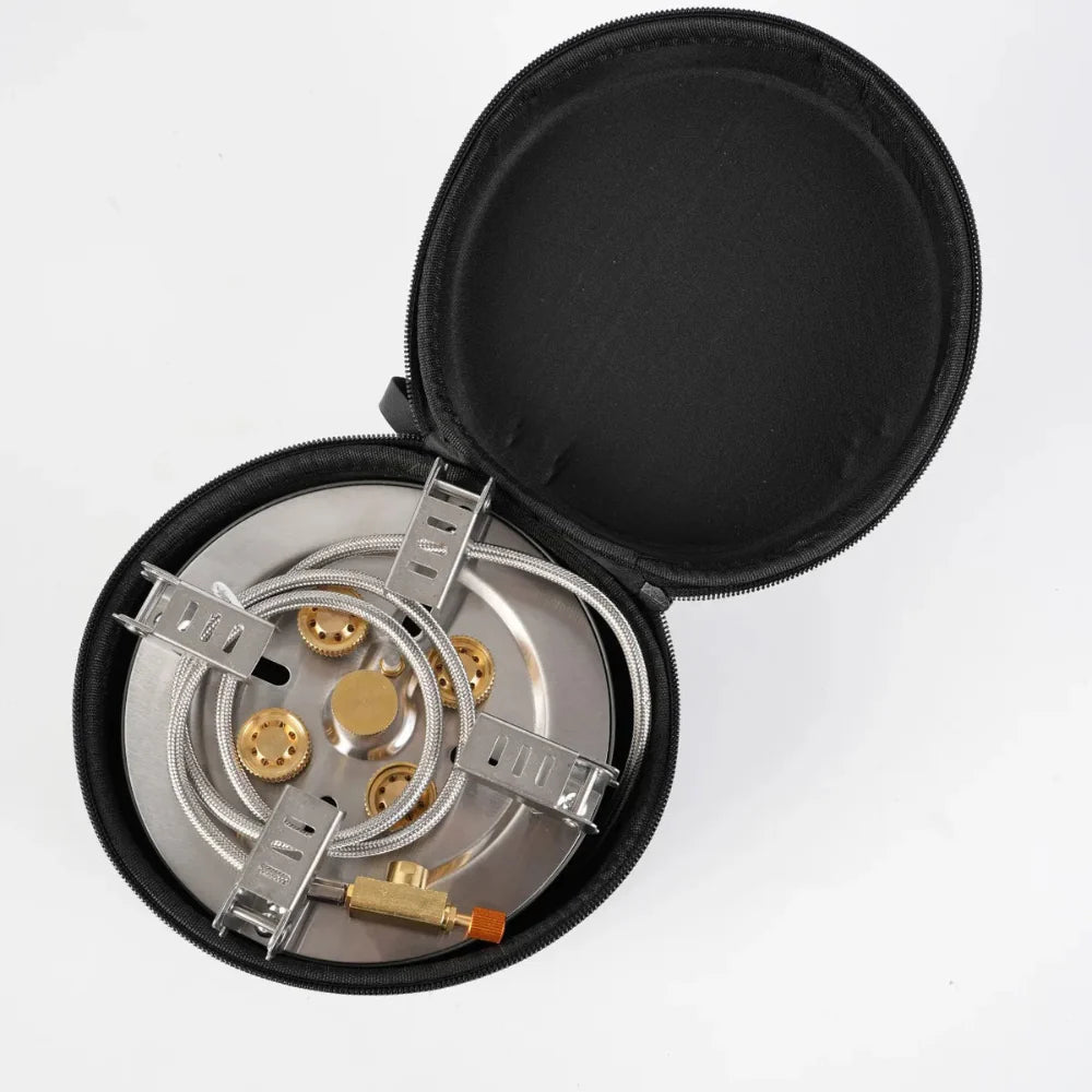 Compact and powerful camping stove, ready for outdoor use, a must-have for adventurers.