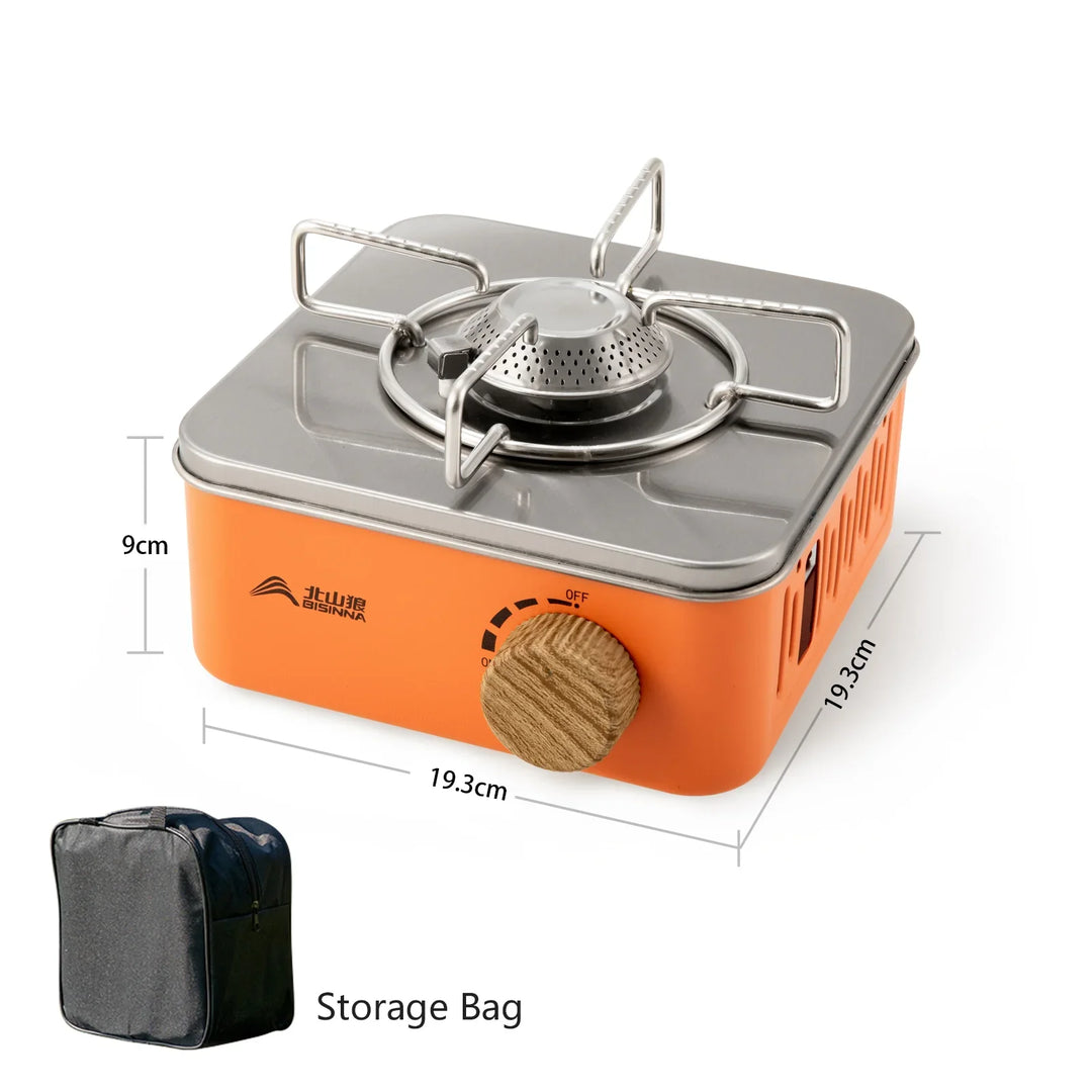 Versatile mini foldable camping stove, excellent backpacking and hiking gear, reliable for outdoor cooking.