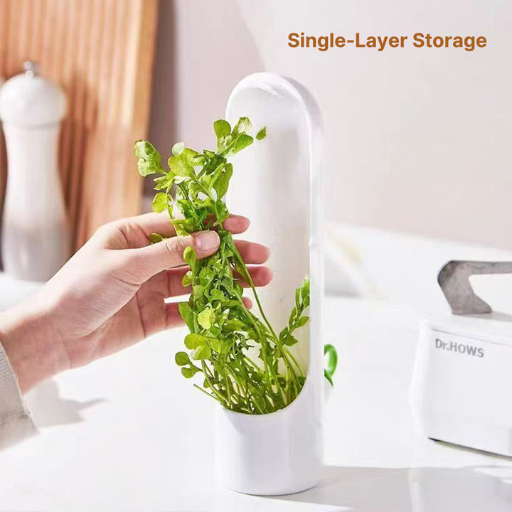 Herb and vegetable fresh keeper container, portable produce saver for camping and kitchen