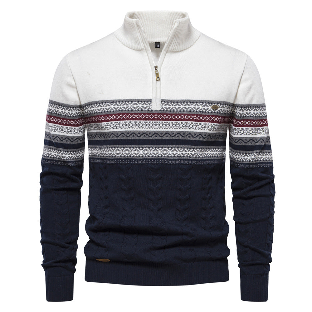 Men's Half-Zip Pullover in classic Nordic style, versatile for winter layering and casual looks.