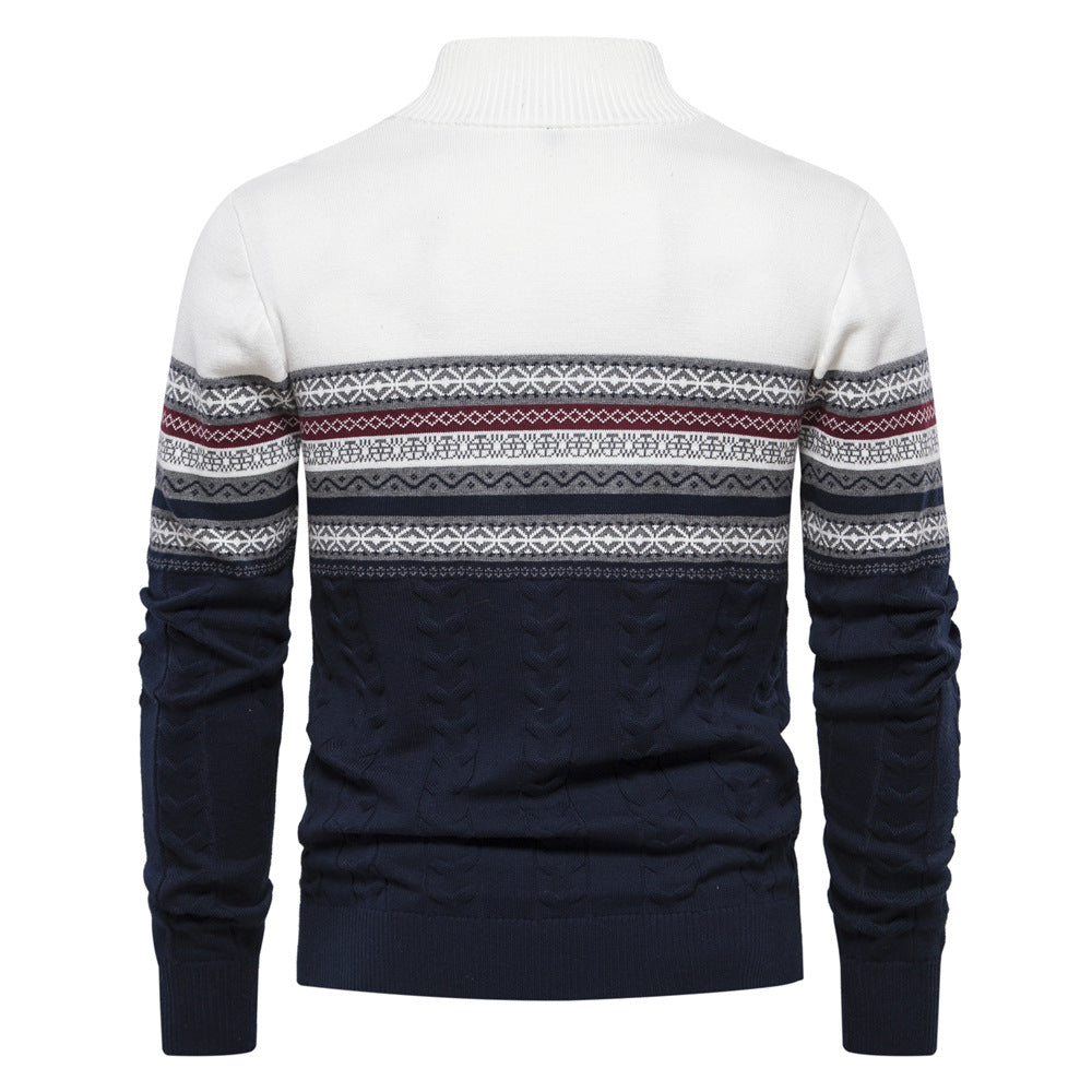 Full length shot of Men's Bergen Nordic Half-Zip Sweater, essential for classic winter comfort.