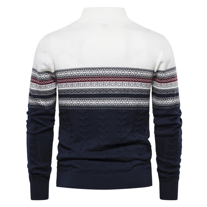 Full length shot of Men's Bergen Nordic Half-Zip Sweater, essential for classic winter comfort.