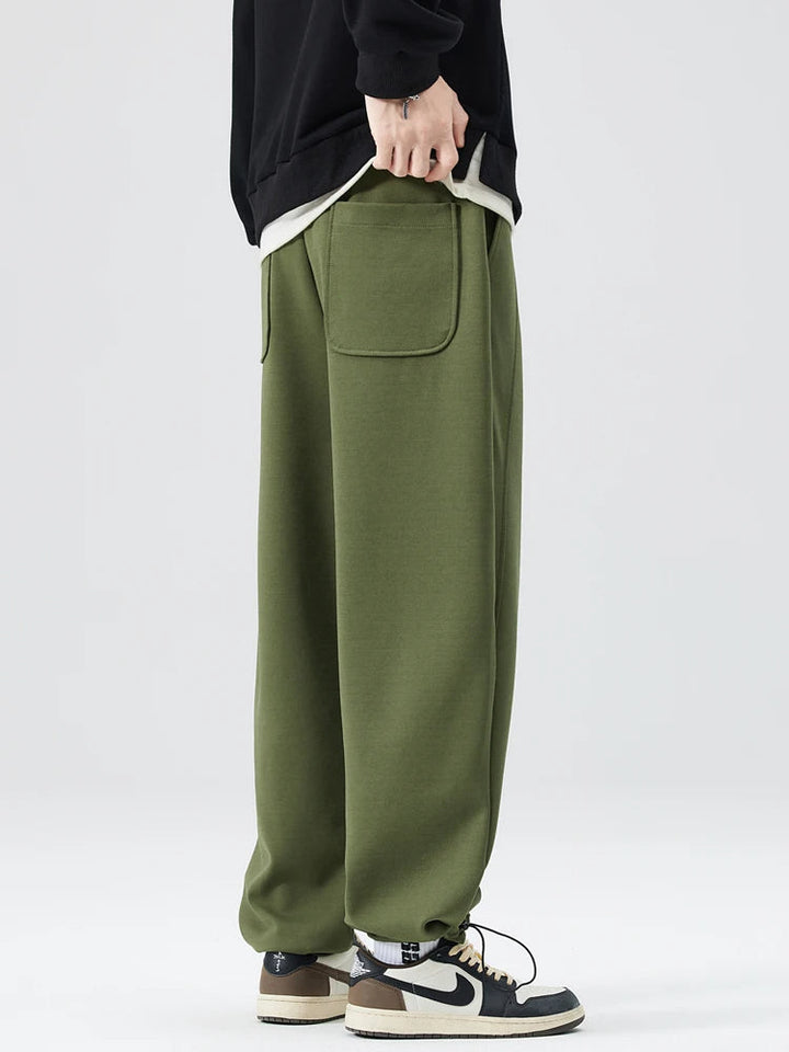 Modern men's wide-leg trousers, perfect for a stylish smart casual look or comfortable everyday wear.