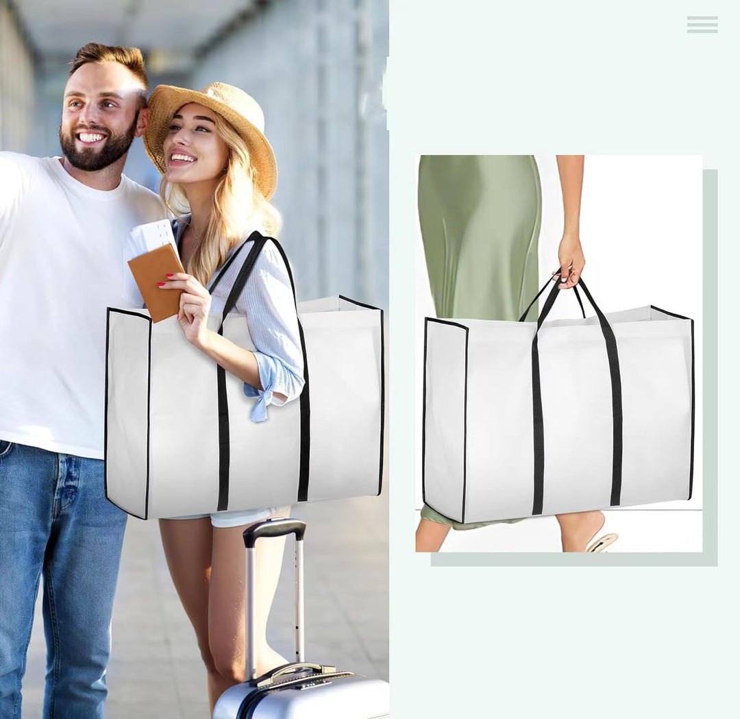 Wedding dress storage set featuring a long garment bag with accessory pockets for gloves & bridal items.