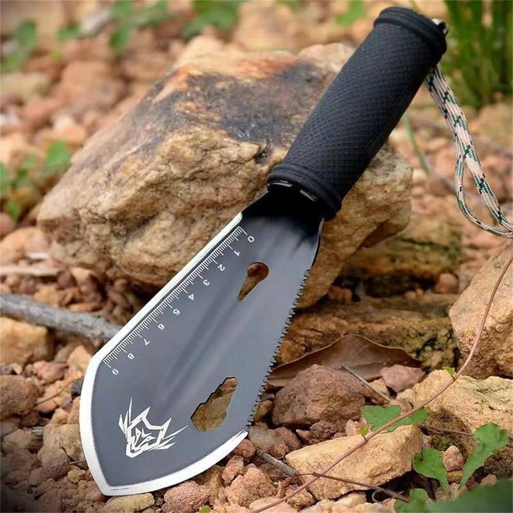 Full survival shovel set: stainless steel multi-tool for camping & outdoor adventures