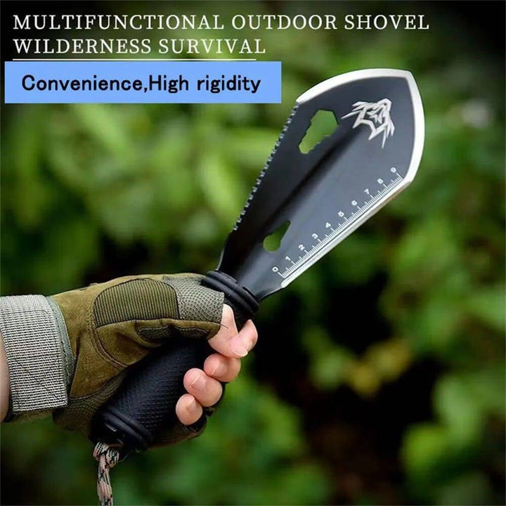 Durable garden tool: stainless steel survival shovel with knife & integrated hex wrench