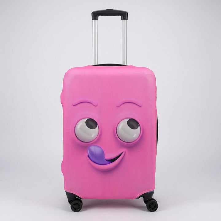 Fun printed elastic luggage cover, a stylish & protective travel bag accessory.