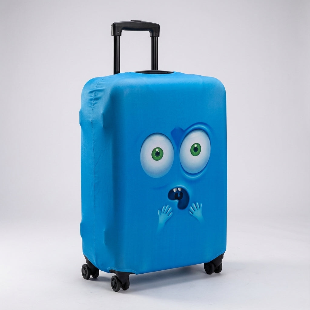 Essential travel gear: fun printed elastic luggage cover to protect & personalize your suitcase.
