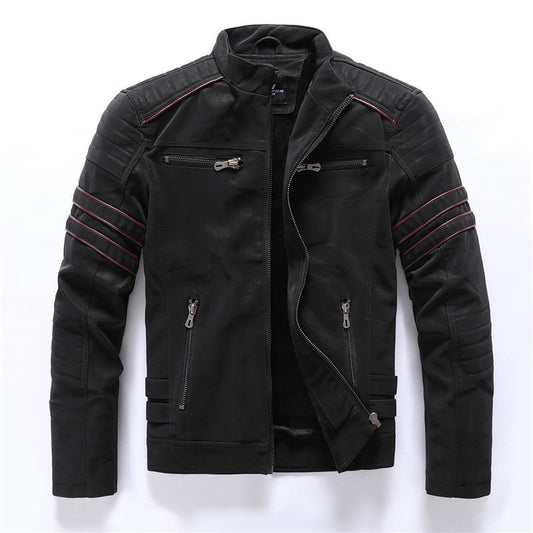 Giacca da uomo elegante, tessuto resistente, silhouette sartoriale, colore scuro, ideale per outfit casual e formali.