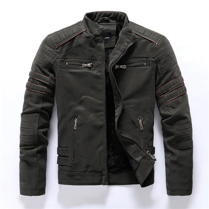 Giacca da uomo elegante, tessuto resistente, silhouette sartoriale, colore scuro, ideale per outfit casual e formali.