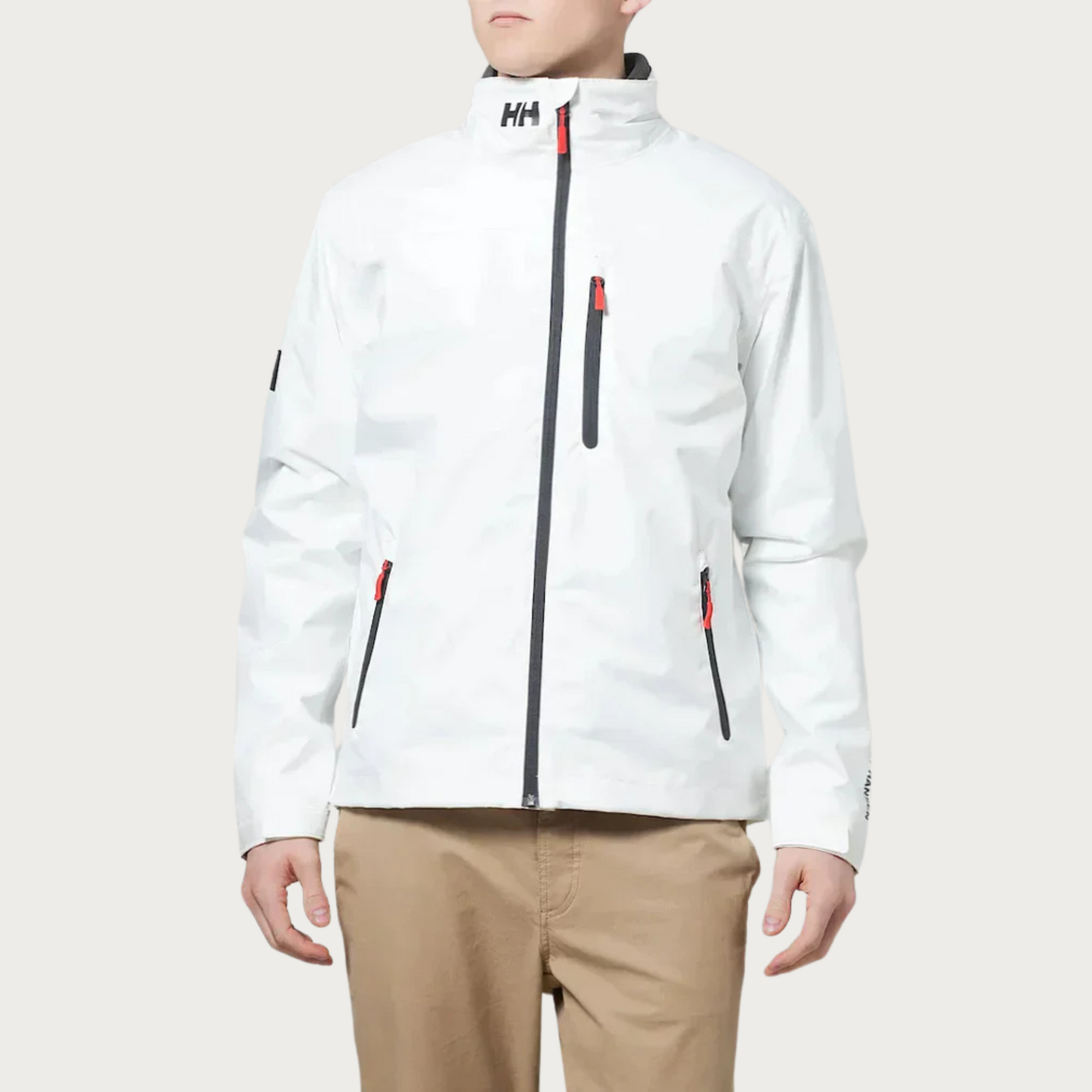 Giacca uomo impermeabile leggera blu, design moderno, cappuccio regolabile, ideale per pioggia e stile quotidiano.