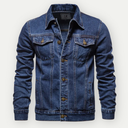 "Giacca Uomo in Denim Trucker, classica con taschini, stile casual, vari colori, robusta e comoda per ogni occasione."