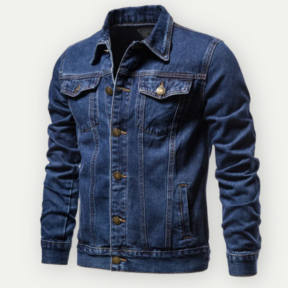 "Giacca Uomo in Denim Trucker, classica con taschini, stile casual, vari colori, robusta e comoda per ogni occasione."