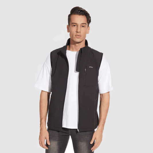 "Gilet casual corto uomo, collo coreano, leggero, varie tonalità, stile elegante per qualsiasi look."
