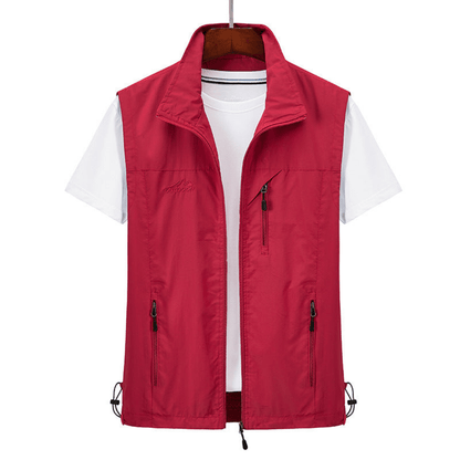 "Gilet casual corto uomo, collo coreano, leggero, varie tonalità, stile elegante per qualsiasi look."