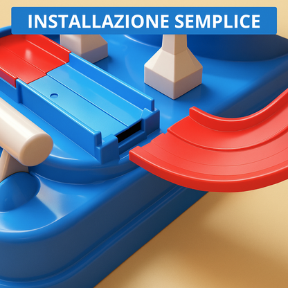 Giocattolo interattivo per bambini, set di piste regolabili e 4 macchine in colori brillanti, stimola creatività e apprendime